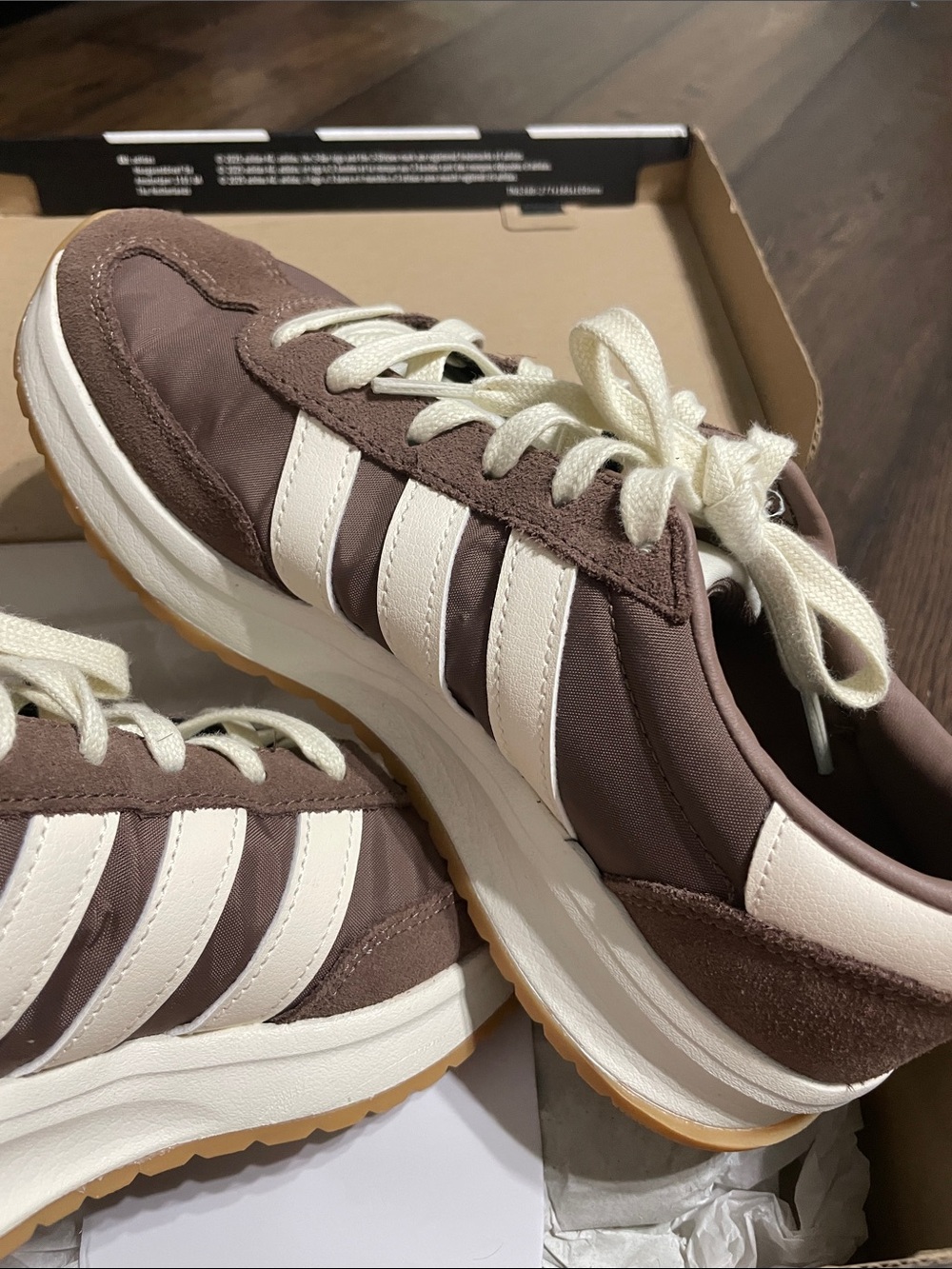 Adidas Women’s Retro Runner Sneakers in Brown and White